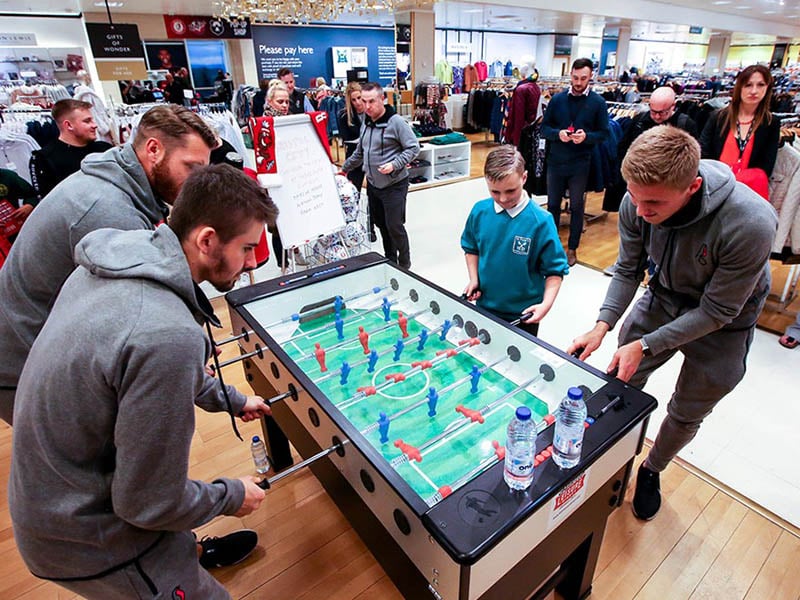 Bristol City players and fans enjoying the Football Table